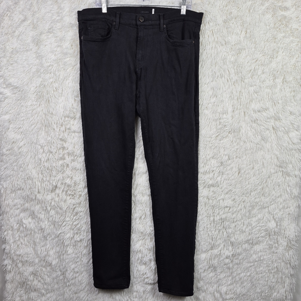 J BRAND Tyler Taper Eco Black Stretch Denim Slim Leg Jeans Sz. 36x34